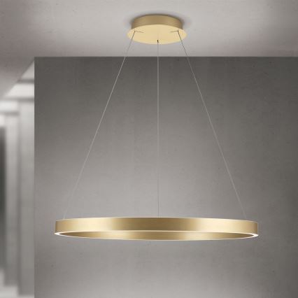 LED-hämardatav rippvalgusti kaablil KOLK, LED/80W/230V, 2700/3000/4000K, läbimõõt 80 cm, kuldne