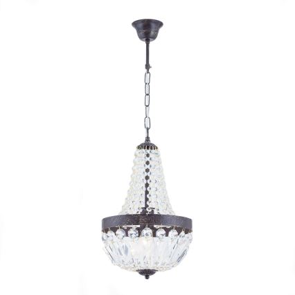 Kristall-lühter ARILA 1xE27/60W/230V d. 25,5 cm pruun/paatina