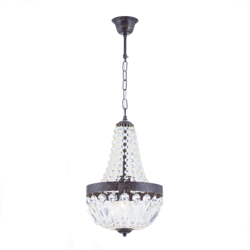 Kristall-lühter ARILA 1xE27/60W/230V d. 25,5 cm pruun/paatina