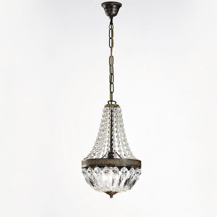 Kristall-lühter ARILA 1xE27/60W/230V d. 25,5 cm pruun/paatina