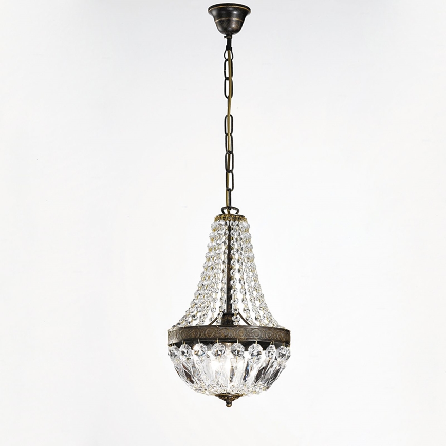 Kristall-lühter ARILA 1xE27/60W/230V d. 25,5 cm pruun/paatina