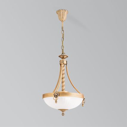 Lühter ROCCA 3xE27/60W/230V d. 32 cm pronks/valge