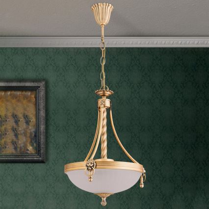Lühter ROCCA 3xE27/60W/230V d. 32 cm pronks/valge