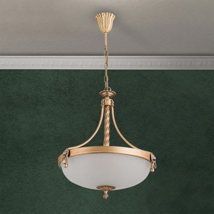 Lühter ROCCA 3xE27/60W/230V d. 42 cm pronks/valge