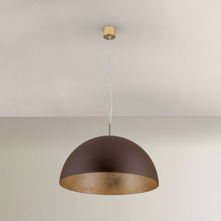 Lühter ELIANO 1xE27/60W/230V d. 50 cm pruun/kuldne
