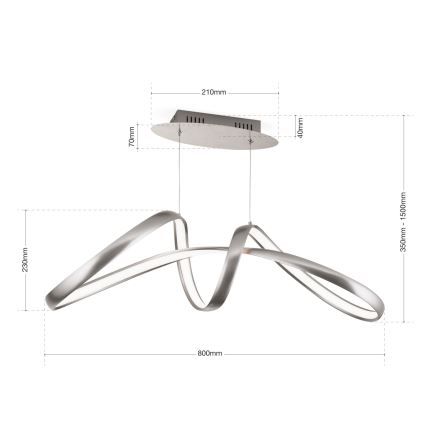 LED Hämardatav lühter CIRCUS LED/36W/230V hõbedane