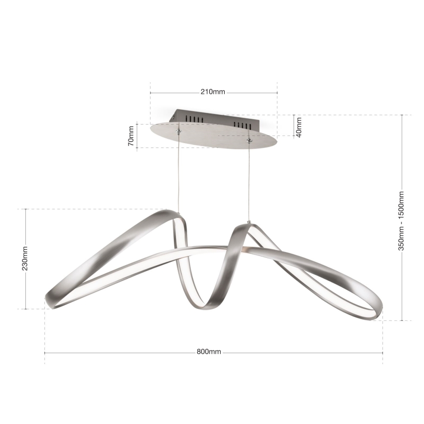 LED Hämardatav lühter CIRCUS LED/36W/230V hõbedane