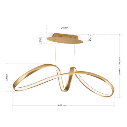 LED Hämardatav lühter CIRCUS LED/36W/230V kuldne
