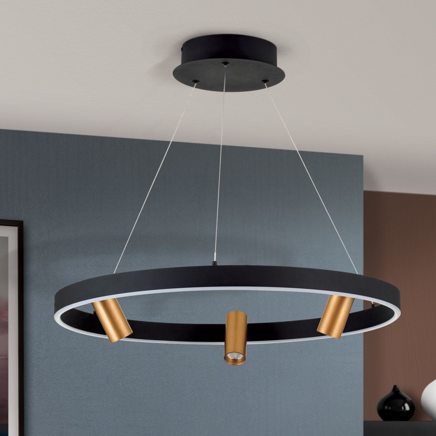 LED Hämardatav lühter BERLIN LED/50W/230V must/kuldne