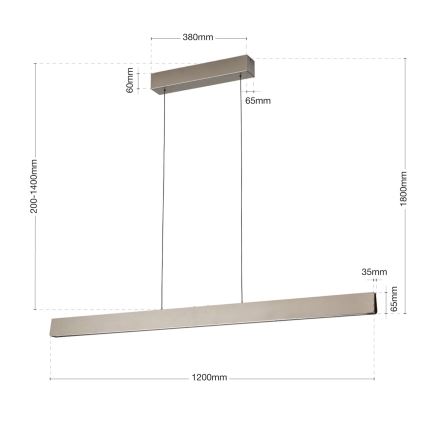 LED Hämardatav lühter TARA LED/44W/230V 2700/3800/4500/5700K matt kroom