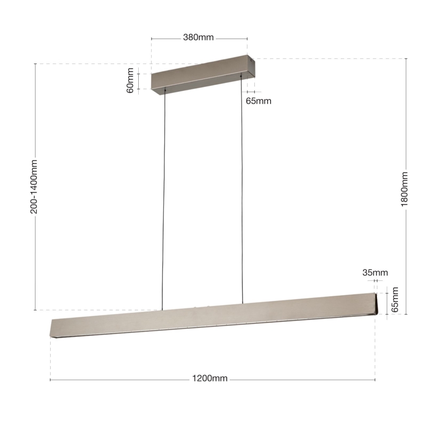 LED Hämardatav lühter TARA LED/44W/230V 2700/3800/4500/5700K matt kroom