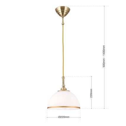 Lühter OLD LAMP 1xE27/40W/230V valge/messing
