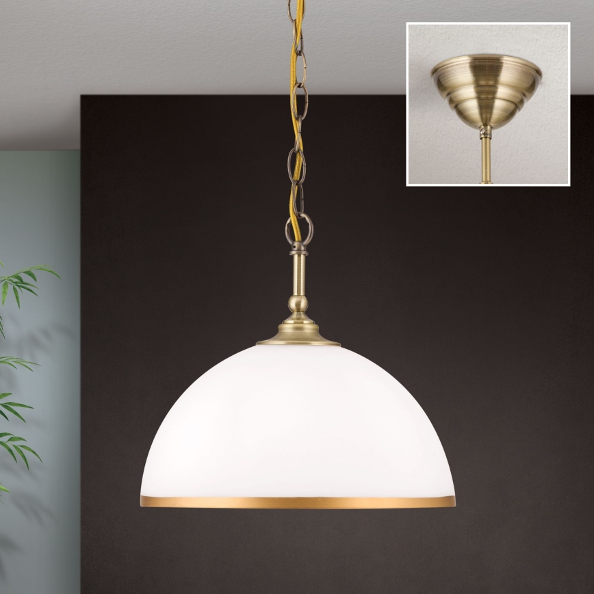 Lühter OLD LAMP 1xE27/40W/230V d. 30 cm valge/messing