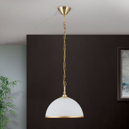 Lühter OLD LAMP 1xE27/40W/230V d. 30 cm valge/messing