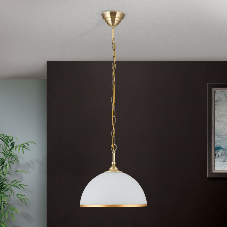 Lühter OLD LAMP 1xE27/40W/230V d. 30 cm valge/messing