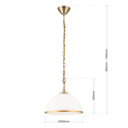 Lühter OLD LAMP 1xE27/40W/230V d. 30 cm valge/messing