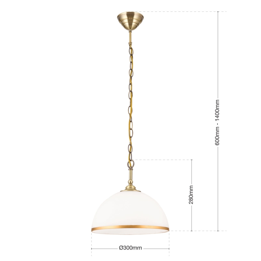 Lühter OLD LAMP 1xE27/40W/230V d. 30 cm valge/messing