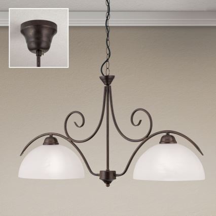 ketiga kroonlühter RULA 2xE27/40W/230V valge/pronks