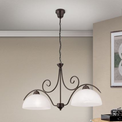ketiga kroonlühter RULA 2xE27/40W/230V valge/pronks