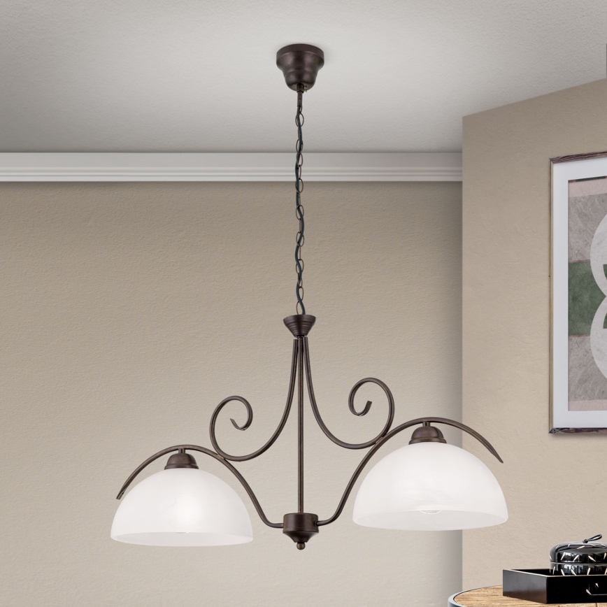 ketiga kroonlühter RULA 2xE27/40W/230V valge/pronks