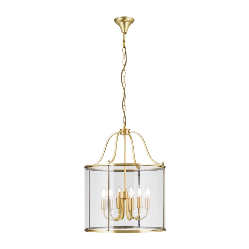 Ripplühter BRUNO ketiga, 6xE14/40W/230V, läbimõõt 43 cm, kuldne
