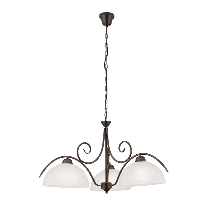 ketiga ripplühter RULA, 3×E27, maks. 40 W, 230 V, läbimõõt 70 cm, valge/pronks
