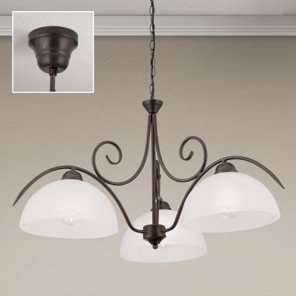 ketiga ripplühter RULA, 3×E27, maks. 40 W, 230 V, läbimõõt 70 cm, valge/pronks