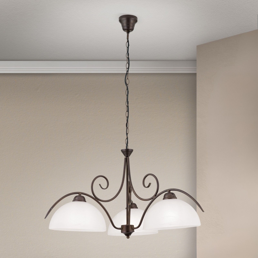 ketiga ripplühter RULA, 3×E27, maks. 40 W, 230 V, läbimõõt 70 cm, valge/pronks