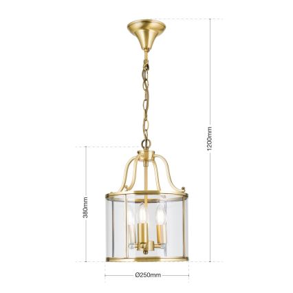 Kettaga ripplühter BRUNO 3xE14/40W/230V, läbimõõt 25 cm, kuldne