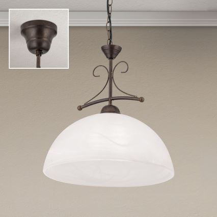 ketiga rippuv lühter RULA 1xE27/40W/230V Ø 35 cm valge/pronks