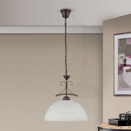 ketiga rippuv lühter RULA 1xE27/40W/230V Ø 35 cm valge/pronks