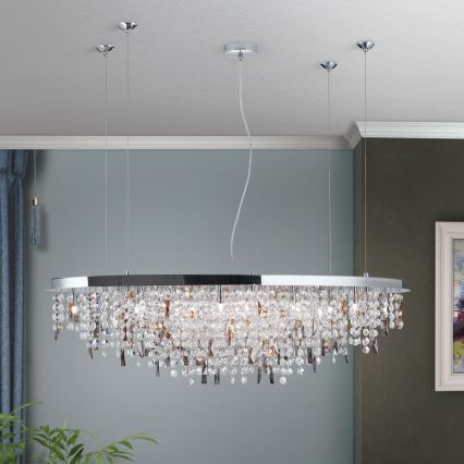 Kristall-lühter CRYSTALRIVER 21xG9/40W/230V läikiv kroom