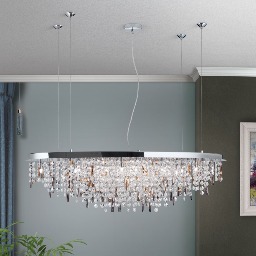 Kristall-lühter CRYSTALRIVER 21xG9/40W/230V läikiv kroom
