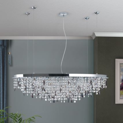 Kristall-lühter CRYSTALRIVER 21xG9/40W/230V läikiv kroom