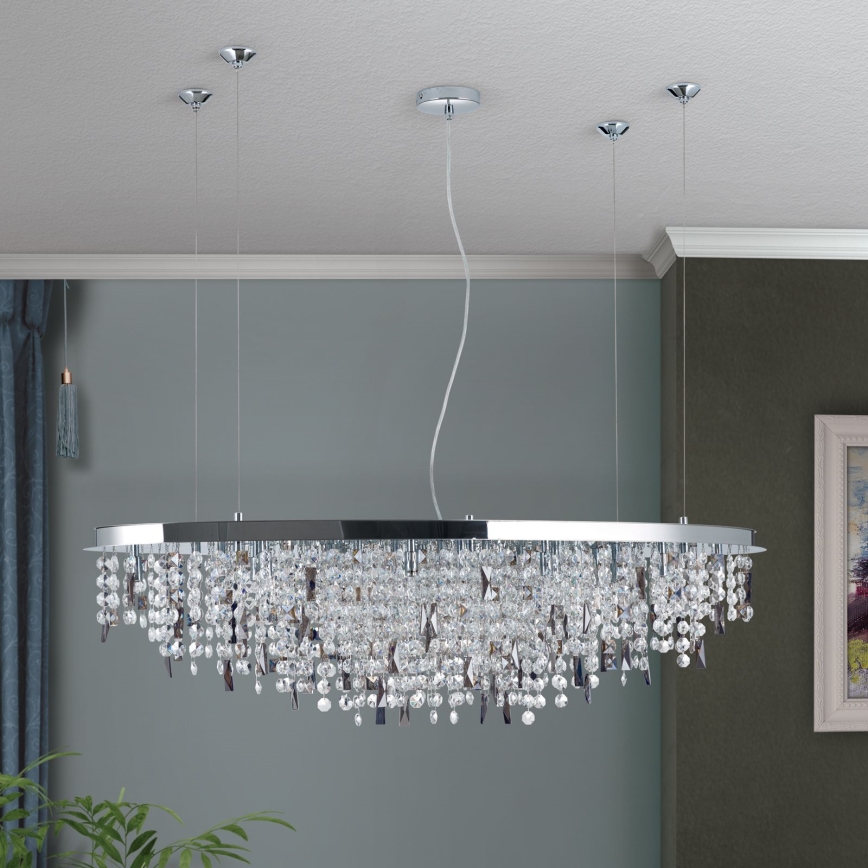 Kristall-lühter CRYSTALRIVER 21xG9/40W/230V läikiv kroom