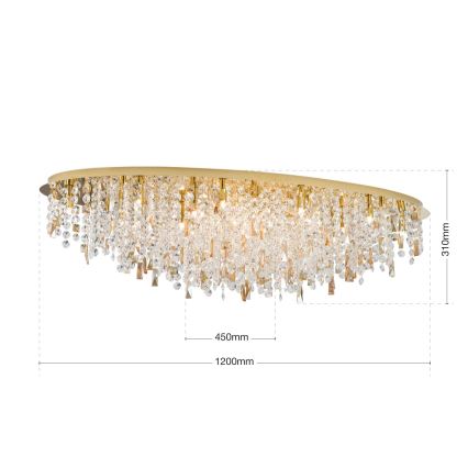 Kristallist laevalgusti CRYSTALRIVER 21xG9/40W/230V kuldne