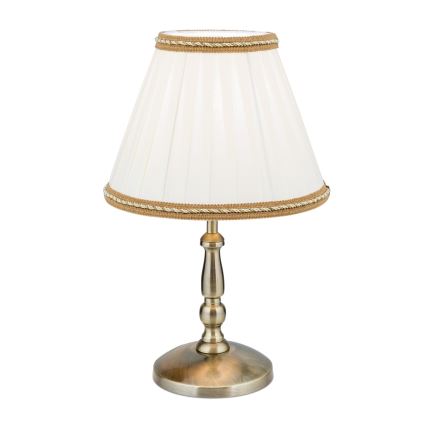 Laualamp TONIA 1xE27/60W/230V d. 25 cm valge/pronks