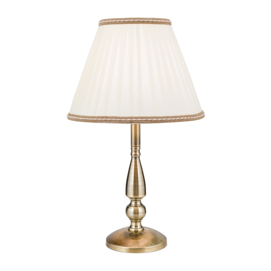 Laualamp TONIA 1xE27/60W/230V d. 30 cm valge/pronks