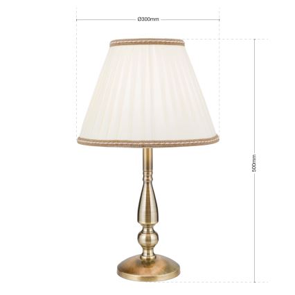 Laualamp TONIA 1xE27/60W/230V d. 30 cm valge/pronks