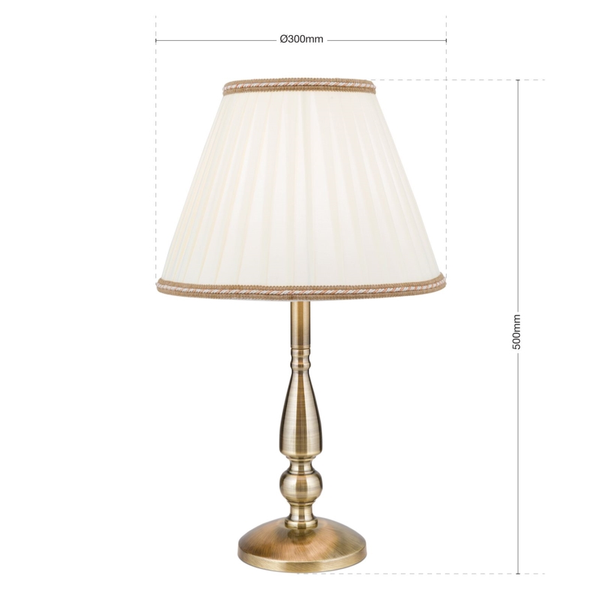 Laualamp TONIA 1xE27/60W/230V d. 30 cm valge/pronks