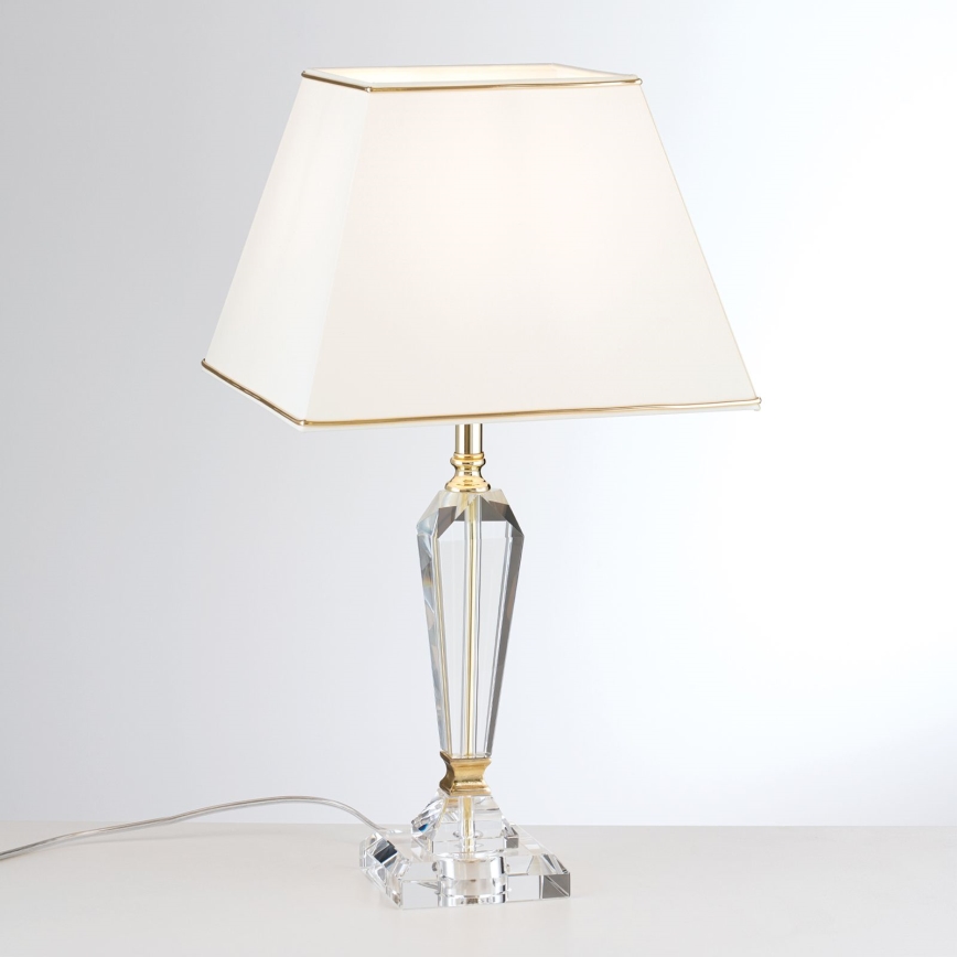 Kristallist laualamp VERONIQUE 1xE27/60W/230V kreemikas/kuldne