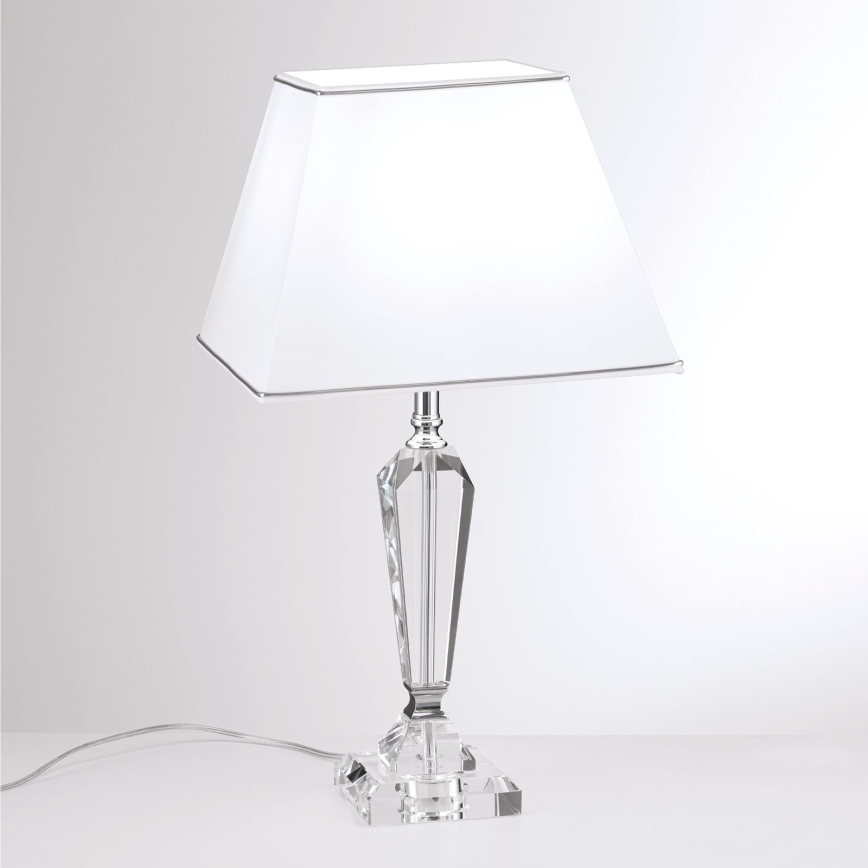 Kristallist laualamp VERONIQUE 1xE27/60W/230V valge/kroom