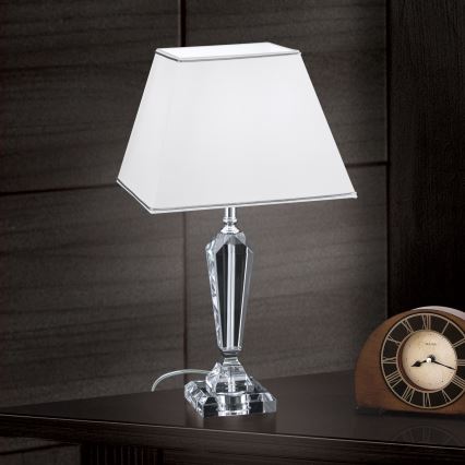 Kristallist laualamp VERONIQUE 1xE27/60W/230V valge/kroom