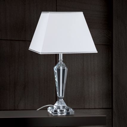 Kristallist laualamp VERONIQUE 1xE27/60W/230V valge/kroom