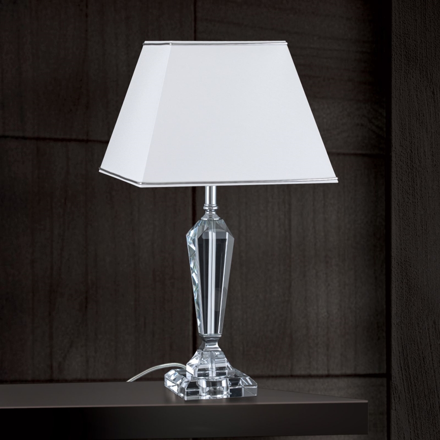 Kristallist laualamp VERONIQUE 1xE27/60W/230V valge/kroom
