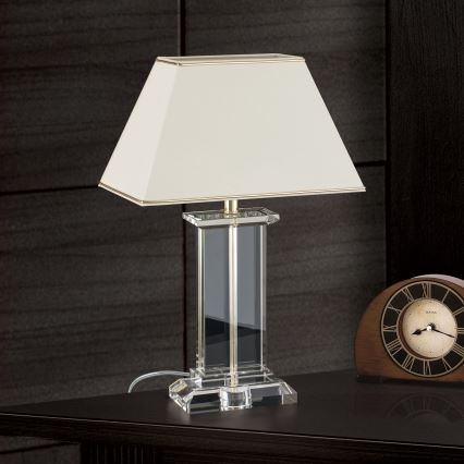 Kristallist laualamp VERONIQUE 1xE27/60W/230V kreemikas/läbipaistev