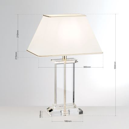 Kristallist laualamp VERONIQUE 1xE27/60W/230V kreemikas/läbipaistev