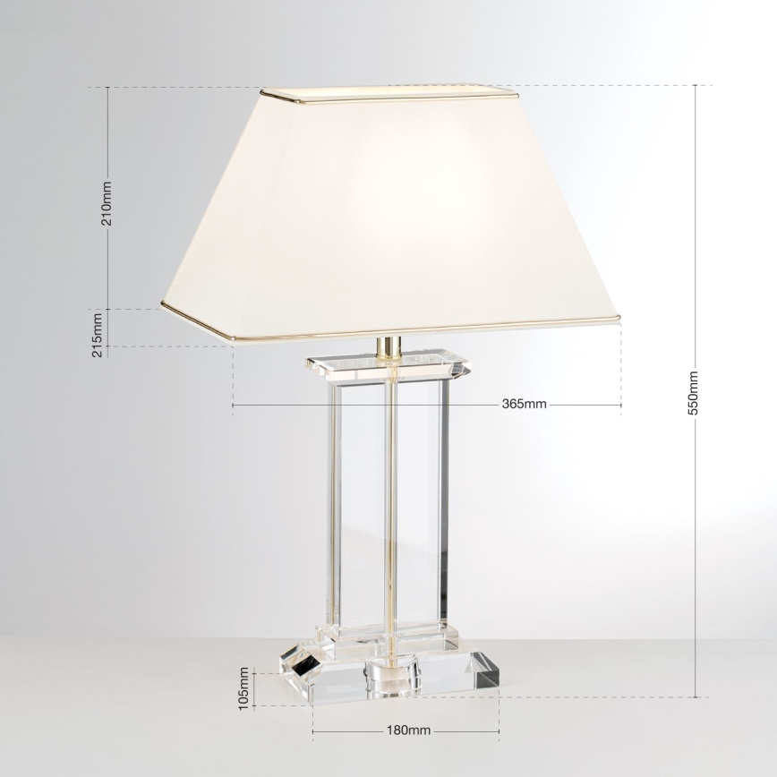Kristallist laualamp VERONIQUE 1xE27/60W/230V kreemikas/läbipaistev