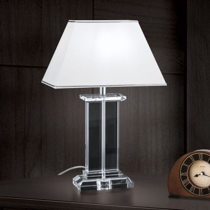 Kristallist laualamp VERONIQUE 1xE27/60W/230V valge/läbipaistev