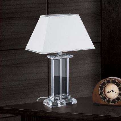 Kristallist laualamp VERONIQUE 1xE27/60W/230V valge/läbipaistev